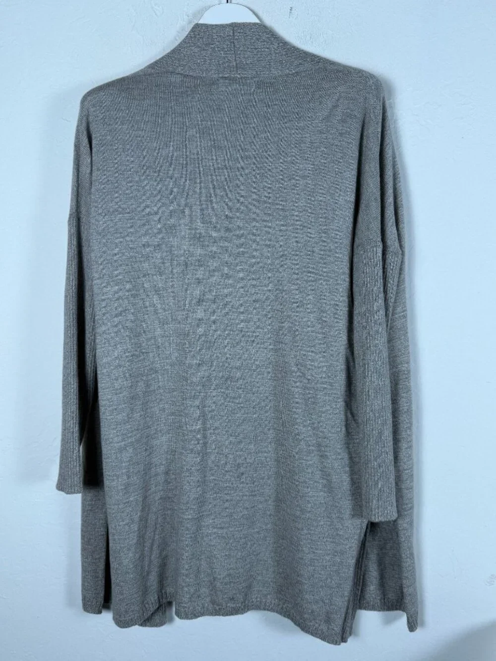 Andean Women's Gray Baby Alpaca Blend Open Front Duster Cardigan Sweater Medium